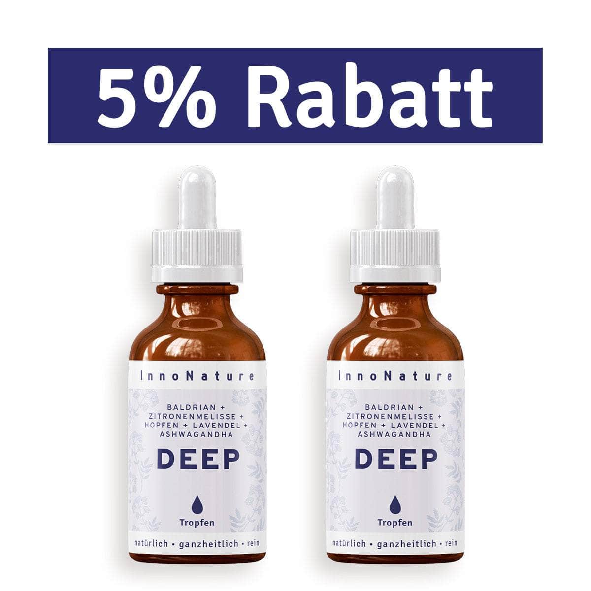 InnoNature Tropfen 2x30ml Deep Tropfen: Baldrian, Lemon Verbena, Hopfen, Lavendel