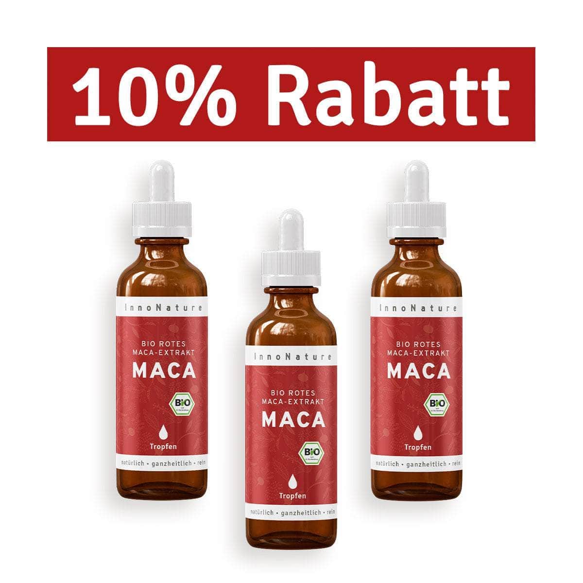 InnoNature Tropfen 3x75ml Bio rotes Maca-Extrakt Tropfen