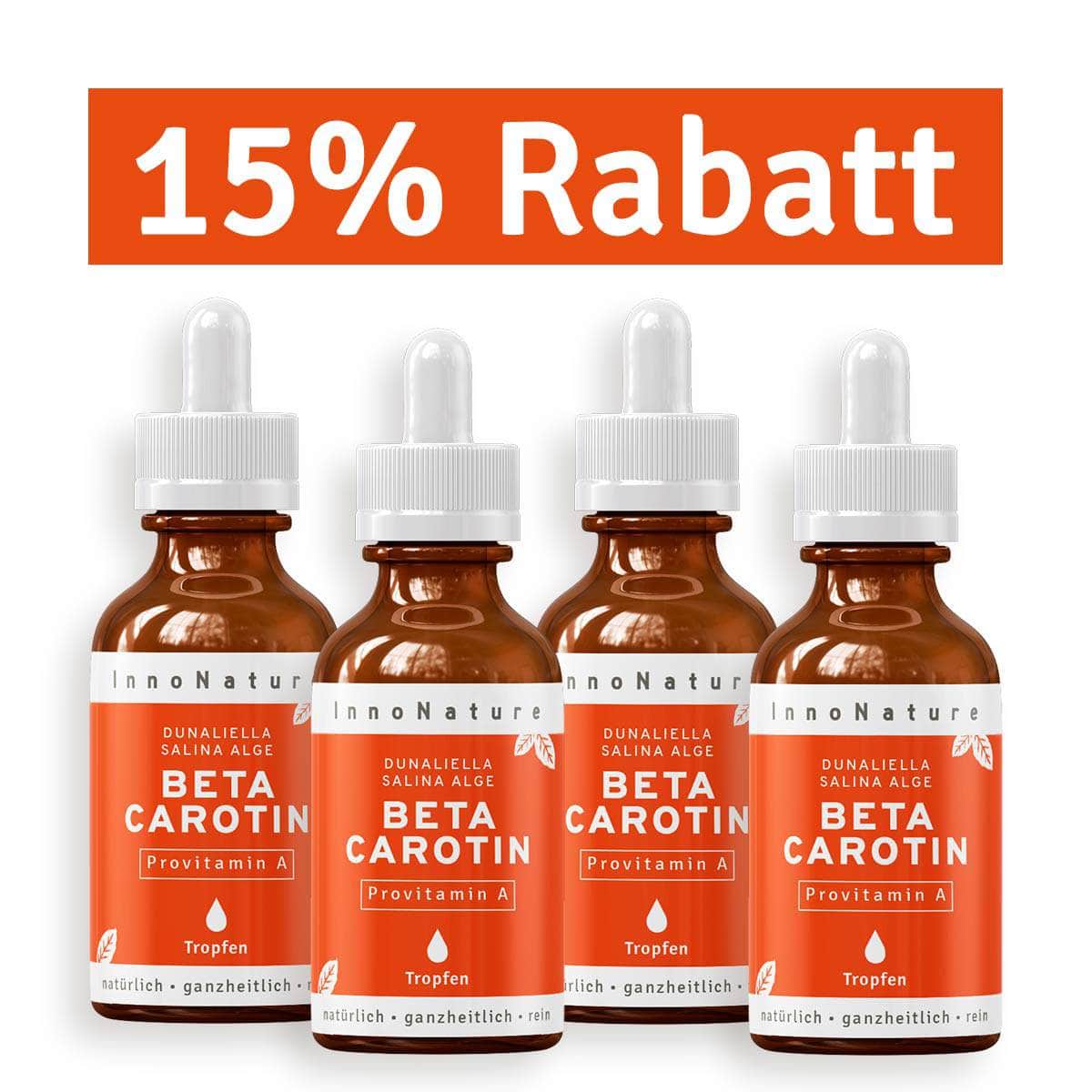 InnoNature Tropfen 4x 30ml Beta Carotin Tropfen