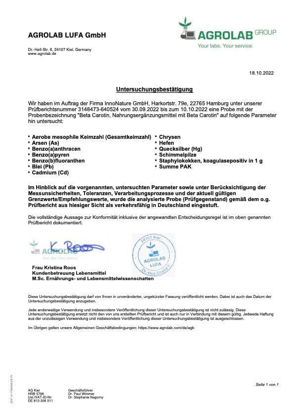 InnoNature Tropfen Beta Carotin Tropfen: Pro Vitamin A