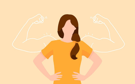 Illustration einer Frau mit geflexten Armen
