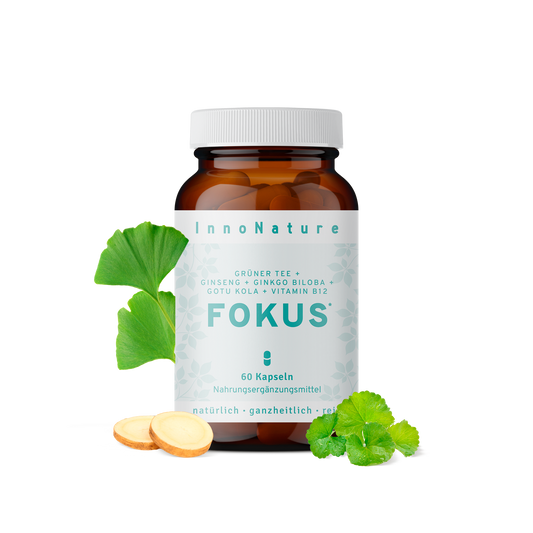  Fokus Kapseln: Grüner Tee, Ginseng, Ginkgo Biloba, Gotu Kola, Vitamin B12