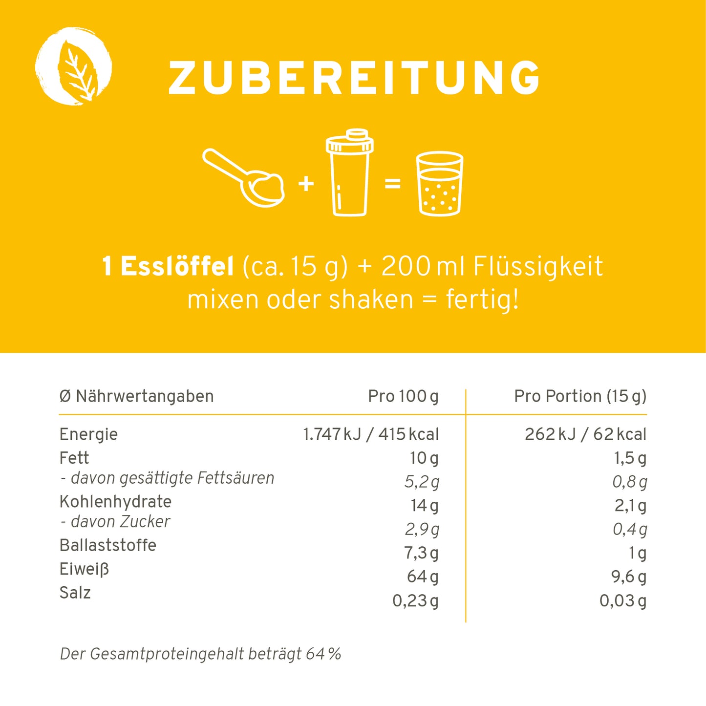 Bio Veganer Protein Mix Superfood Shake: Vanille