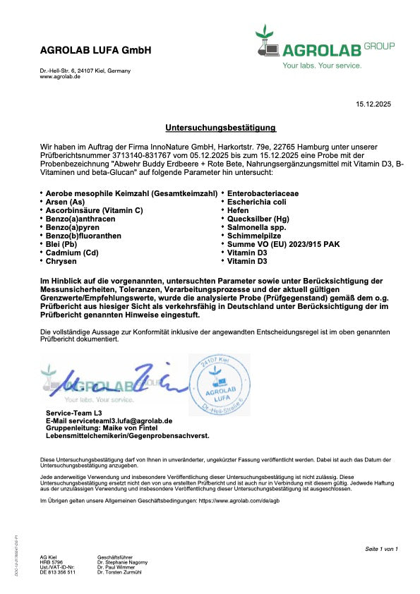 Abwehr Buddy Pulver Erdbeere + Rote Bete