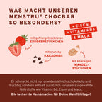 Menstru® Chocbar: Veganer Schokoladenriegel mit Vitamin B6, Eisen und Maca