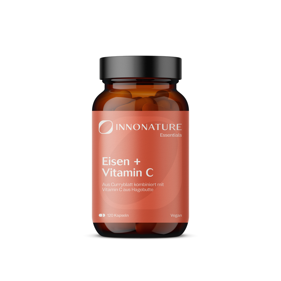 Eisen + Vitamin C Kapseln aus Curryblättern + Hagebutte