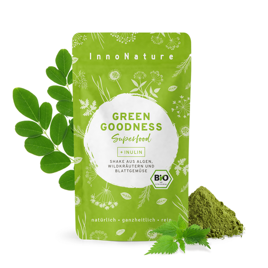  Bio Green Goodness Superfood Shake: Weizengras, Gerstengras, Moringa, Spirulina, Chlorella