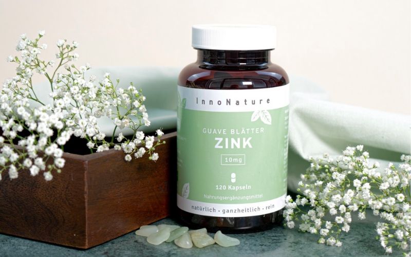 InnoNature Zink Kapseln Verpackung vegan und hochdosiert aus Guave Blättern