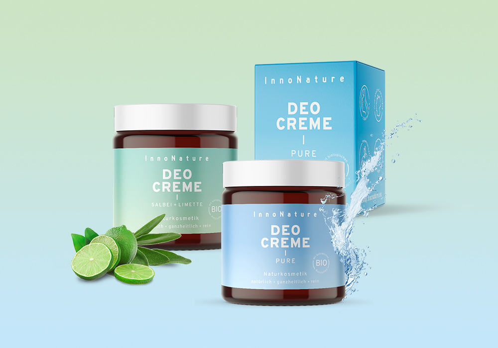 InnoNature Deocreme Paket mit der Deocreme pure ohne Duft und Deocreme Salbei Limette.