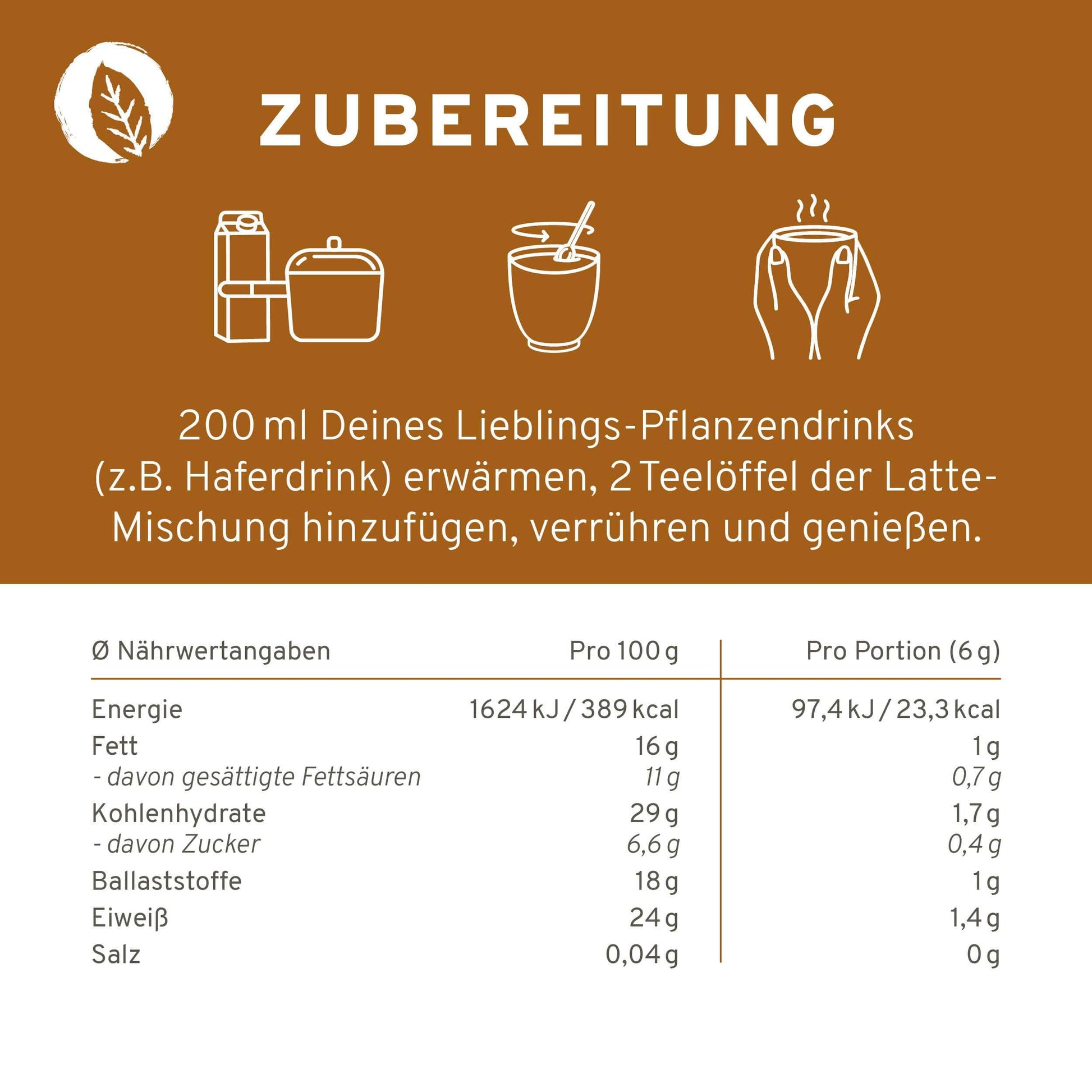 InnoNature Getränkepulver 18g Mini Bio Schoko Hanf Latte