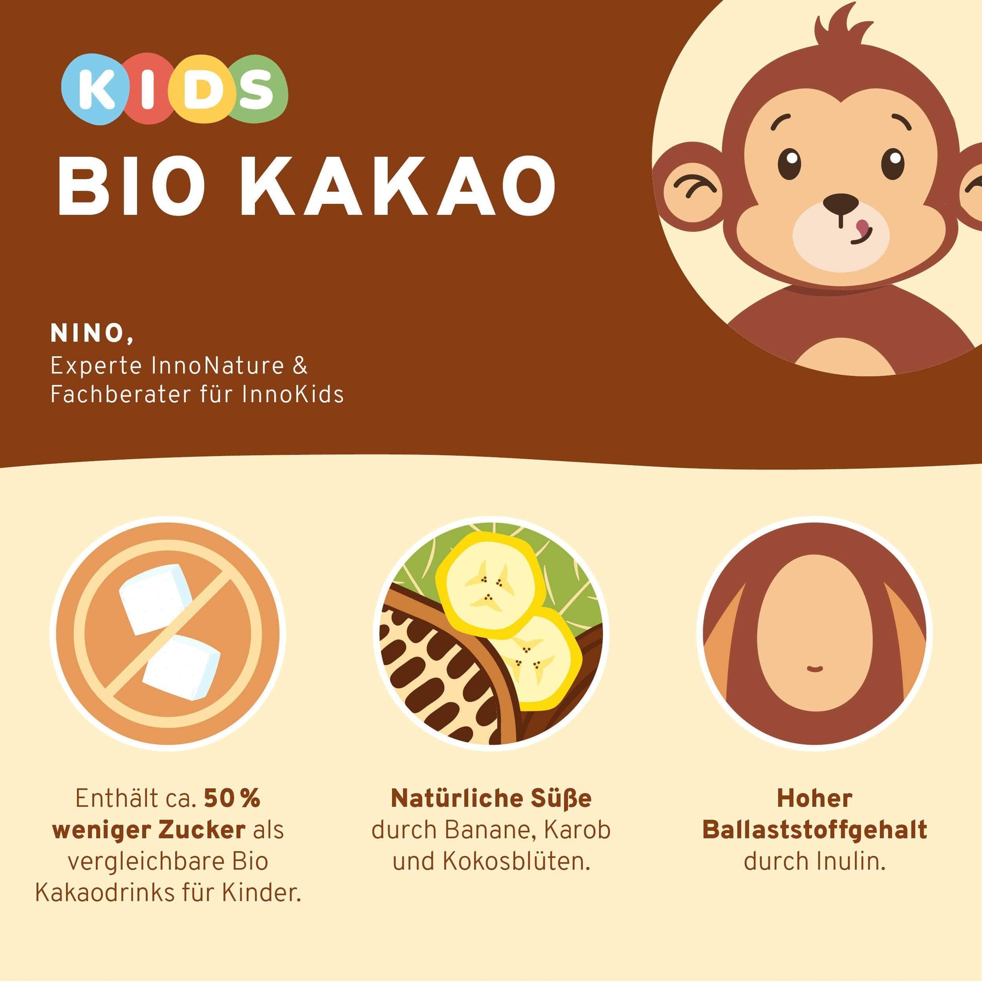 InnoNature Getränkepulver Bio Kakao (Kids)
