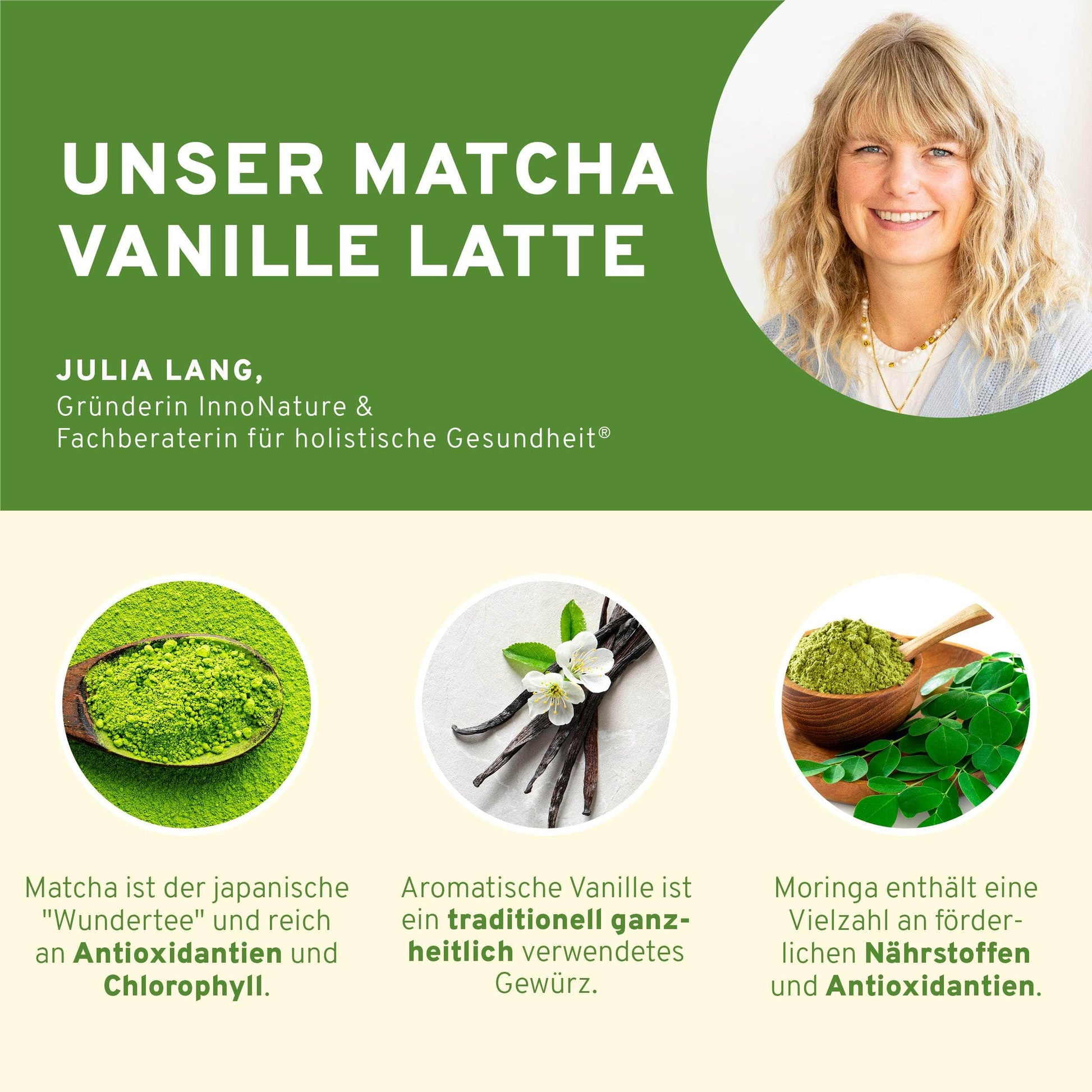 InnoNature Getränkepulver Bio Matcha Vanille Latte