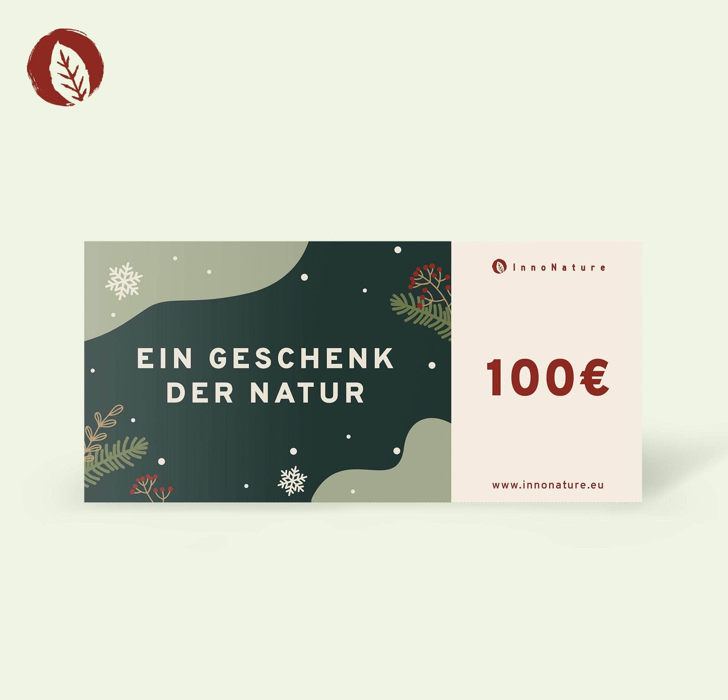 InnoNature Gift Cards €100.00 Winterdesign 3 PDF Gutschein zum SELBSTAUSDRUCKEN