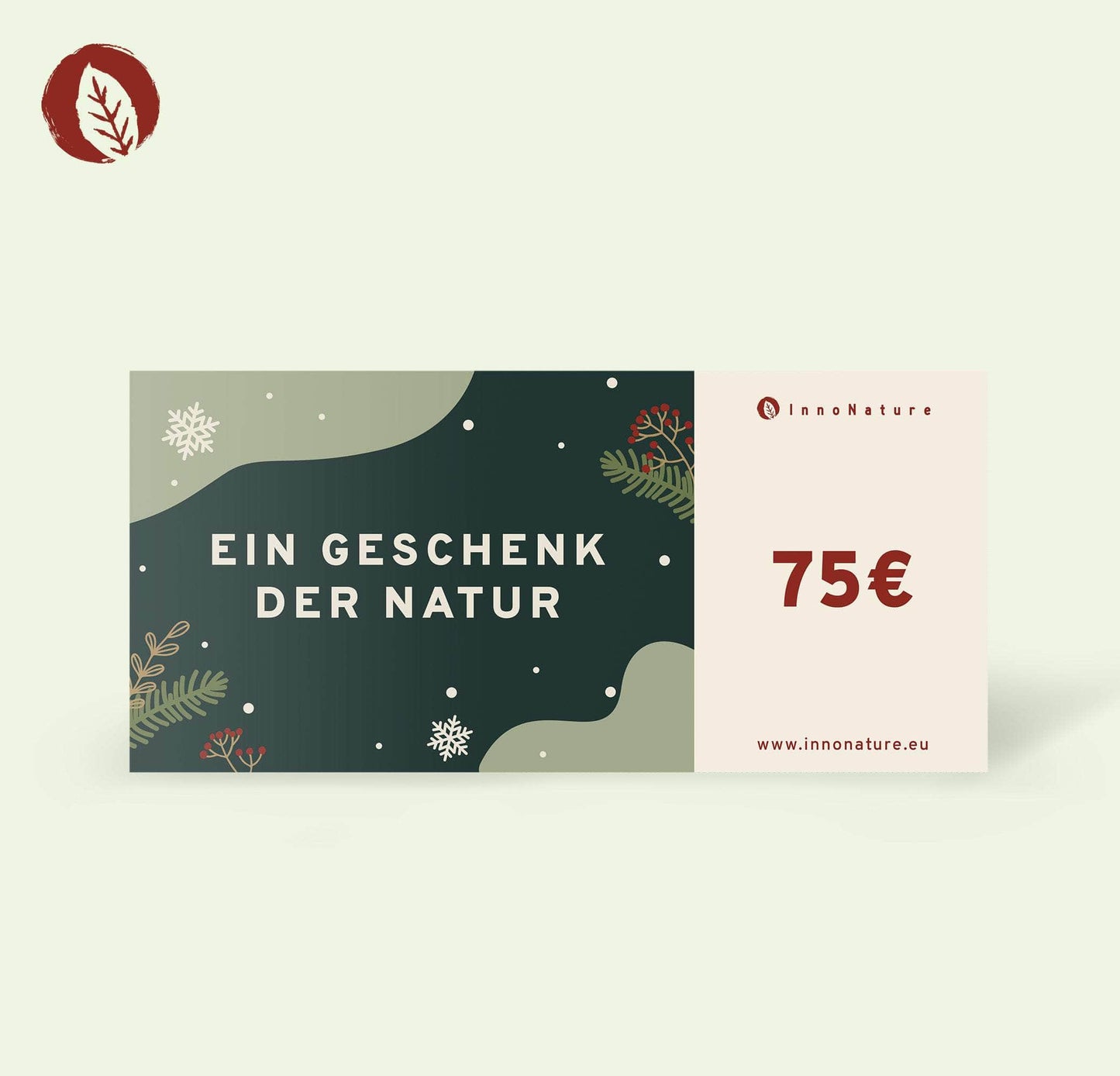 InnoNature Gift Cards €75.00 Winterdesign 3 PDF Gutschein zum SELBSTAUSDRUCKEN