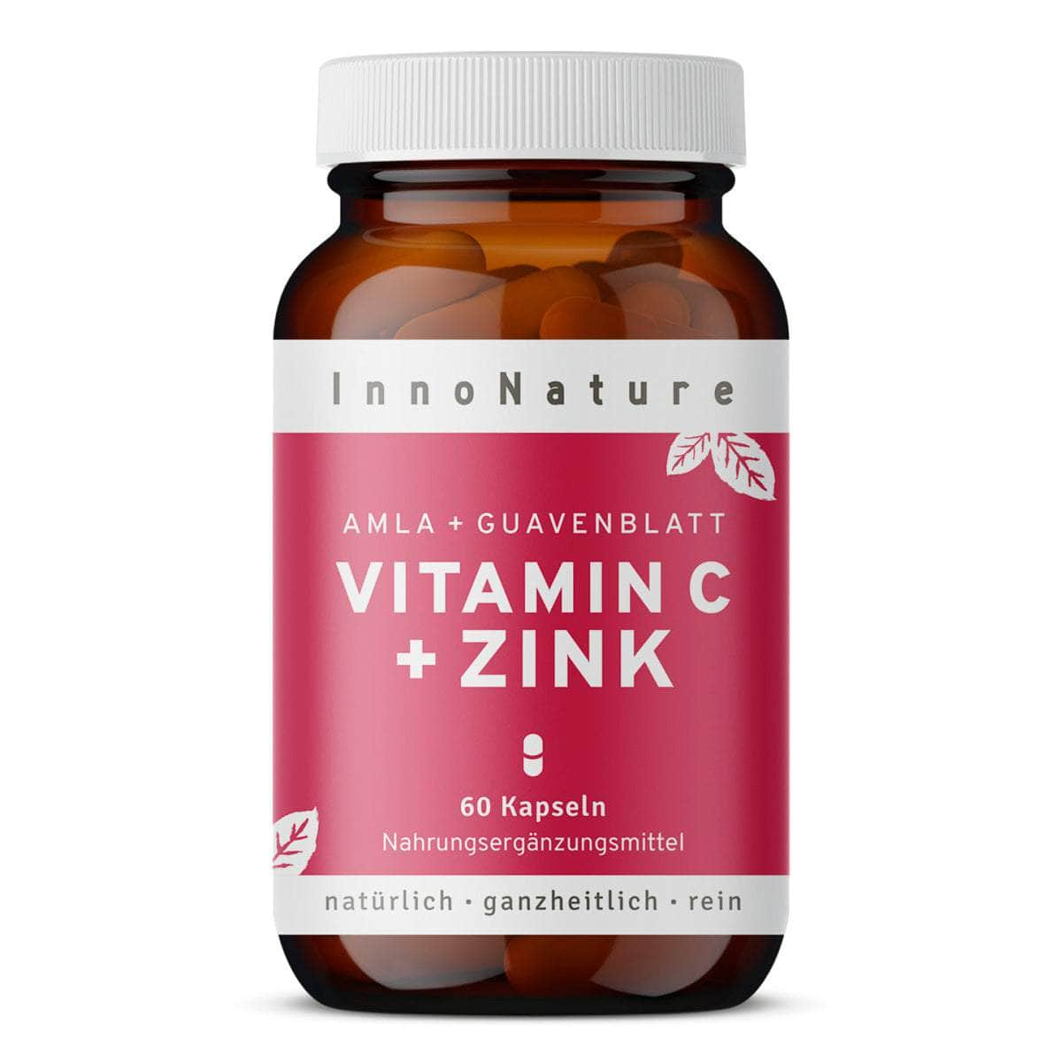 InnoNature Kapseln 1x Monatsvorrat (60 Kapseln) Vitamin C + Zink 60 Kapseln