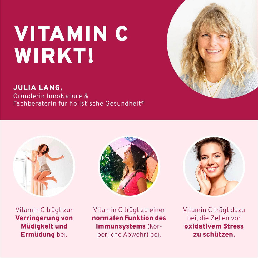 InnoNature Kapseln 1x Zweimonatsvorrat (120 Kapseln) Vitamin C Kapseln