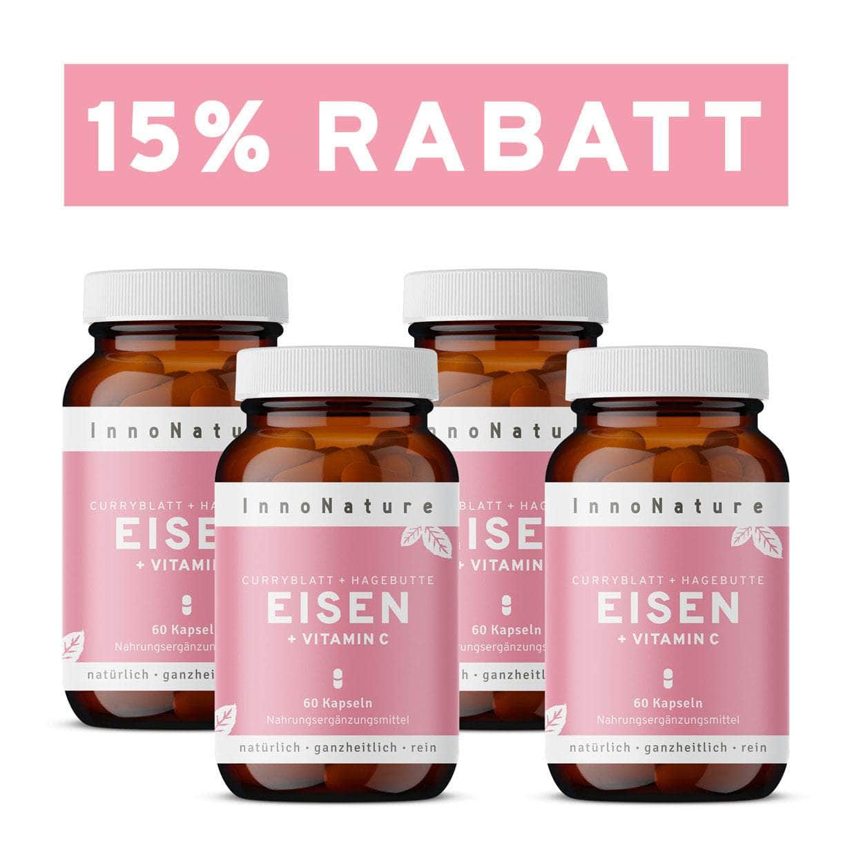 InnoNature Kapseln Eisen Kapseln (2-Monatsvorrat)
