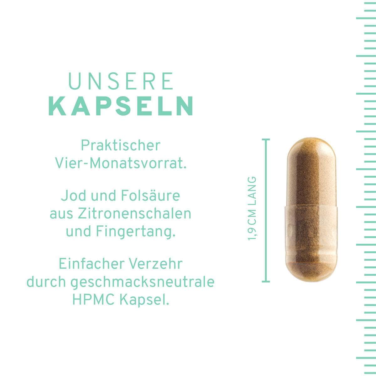 InnoNature Kapseln Kelp + Spinat: Natürliche Jod + Folsäure Kapseln