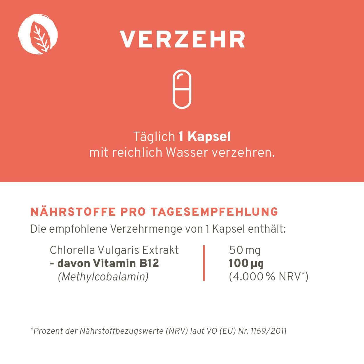 InnoNature Kapseln Vitamin B12 Chlorella 100 µg Kapseln