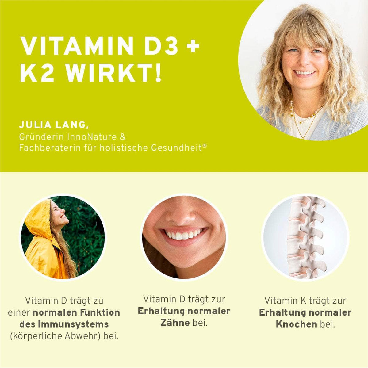 InnoNature NEM-Paket 1x Vorrat (1x Omega 3 Kapseln, 1x Vitamin B12, 1x Vitamin D3 + K2 Orange) Vegan-Starter-Paket (Orange)