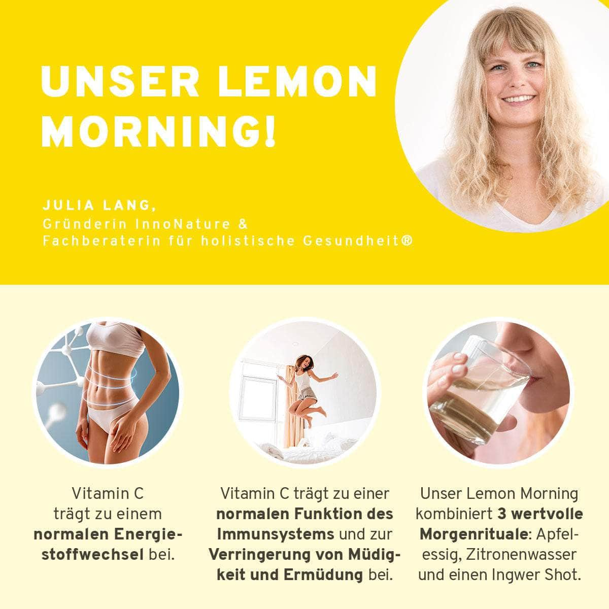 InnoNature Pakete 1x Lemon Morning® Ingwer, 1x Lemon Morning® Gerstengras, 1x Lemon Morning® Kurkuma Lemon Morning® Stoffwechsel Bundle