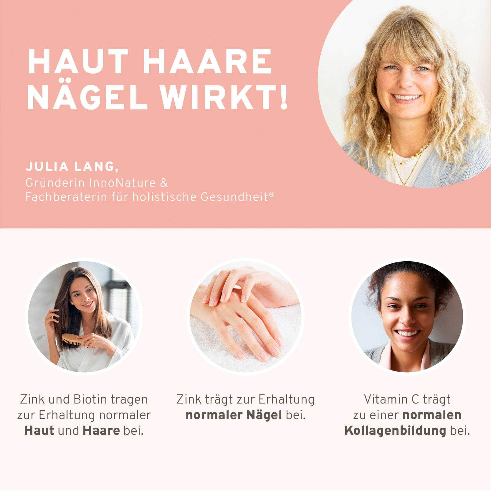 InnoNature Pakete 1x Vorrat (1x Omega 3, 1x Eisen Kapseln, 1x Haut Haare Nägel Kapseln, 1x Lemon Morning Ingwer) Charlotte Weise-Essential-Paket