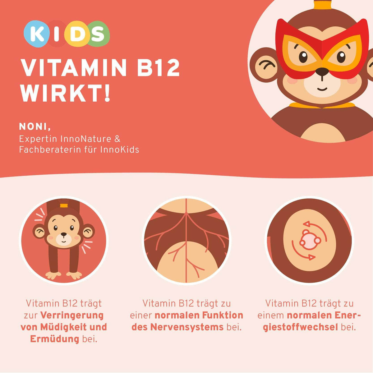 InnoNature Pakete 1x Vorrat (1x Omega 3 Kids, 1x Eisen Kids, 1x Immun Kids, 1x Vitamin B12 Kids) Lernstark-Kids-Paket