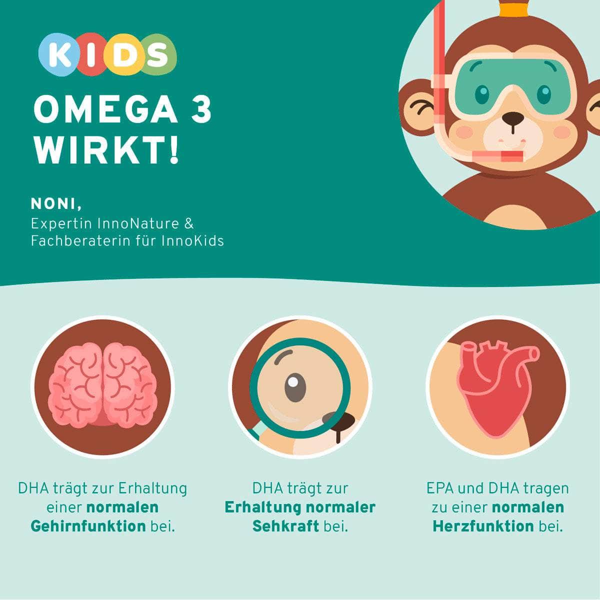 InnoNature Pakete 1x Vorrat (1x Omega 3 Kids, 1x Vitamin D3+K2 Kids, 1x Immun Kids, 1x Vitamin B12 Kids) Kids-Paket