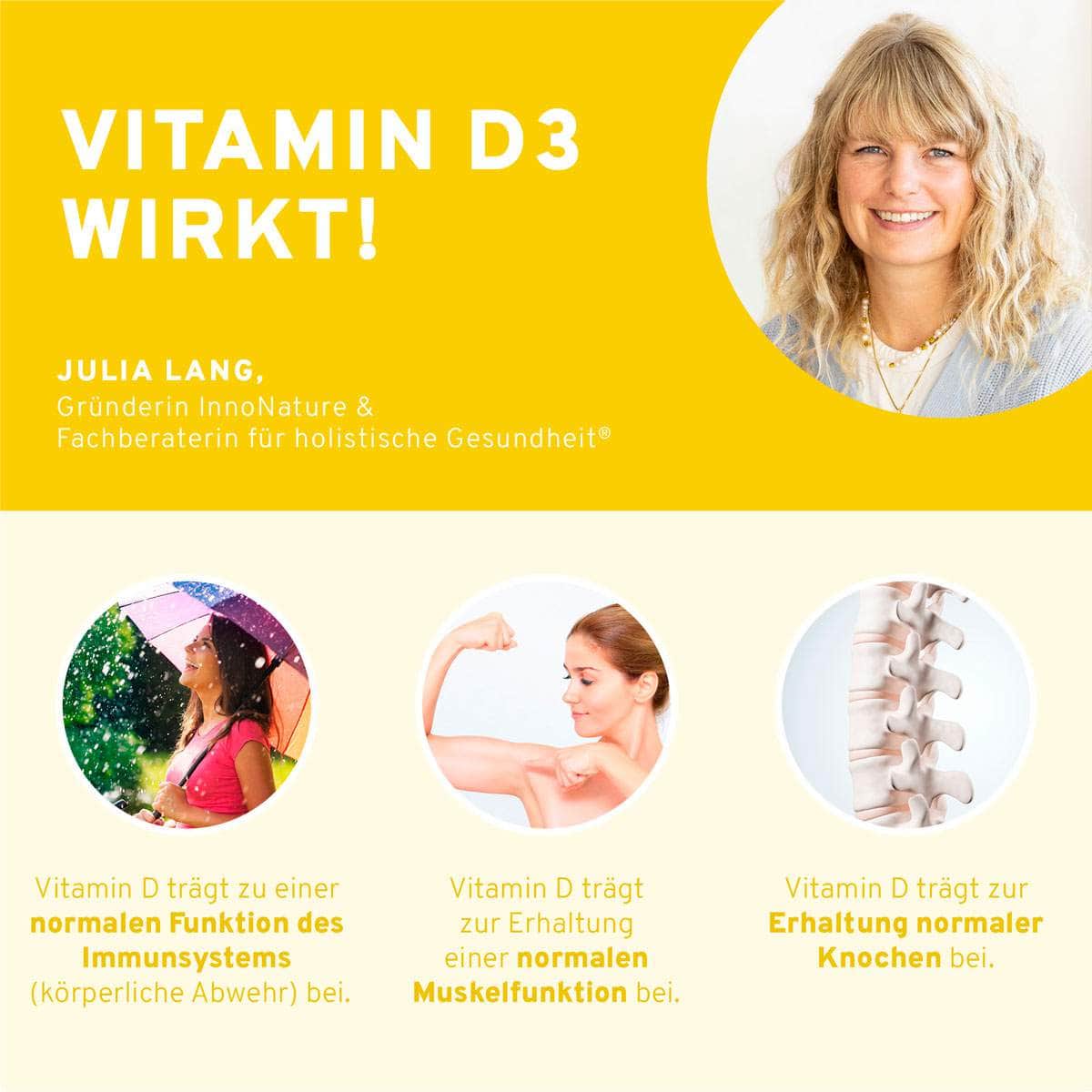 InnoNature Pakete 1x Vorrat (1x Vegan Komplex Kapseln, 1x Omega 3 Algenöl, 1x Vitamin D3 Tropfen) Vegan-Essentials-Paket