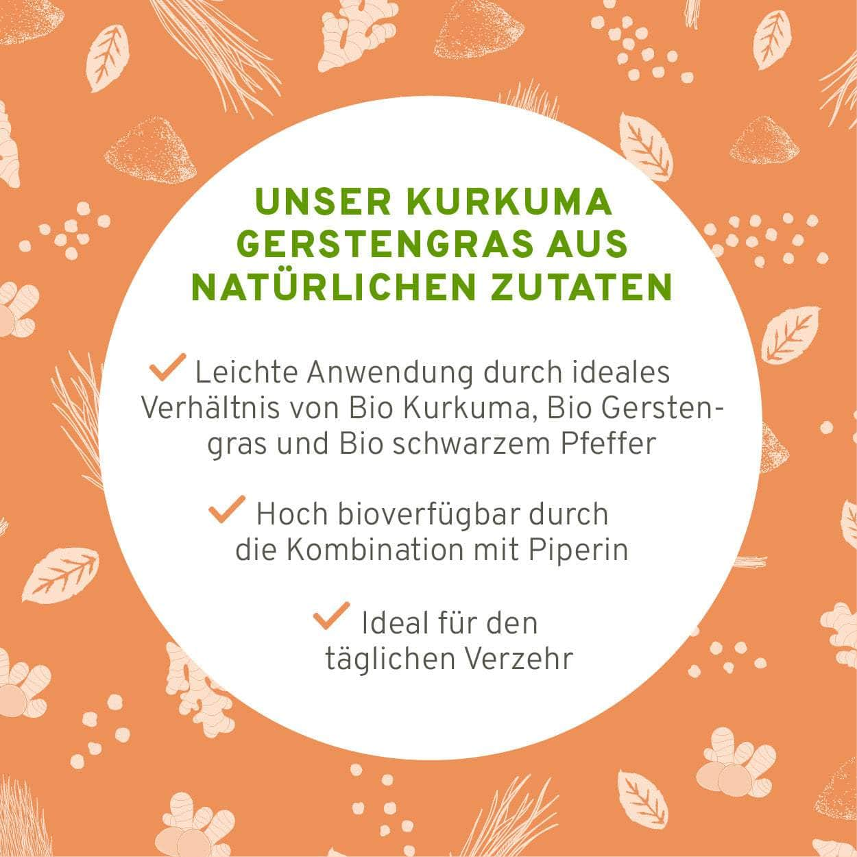 InnoNature Pulver 1x 450g (30 Portionen) Bio Kurkuma Gerstengras Mix Superfood