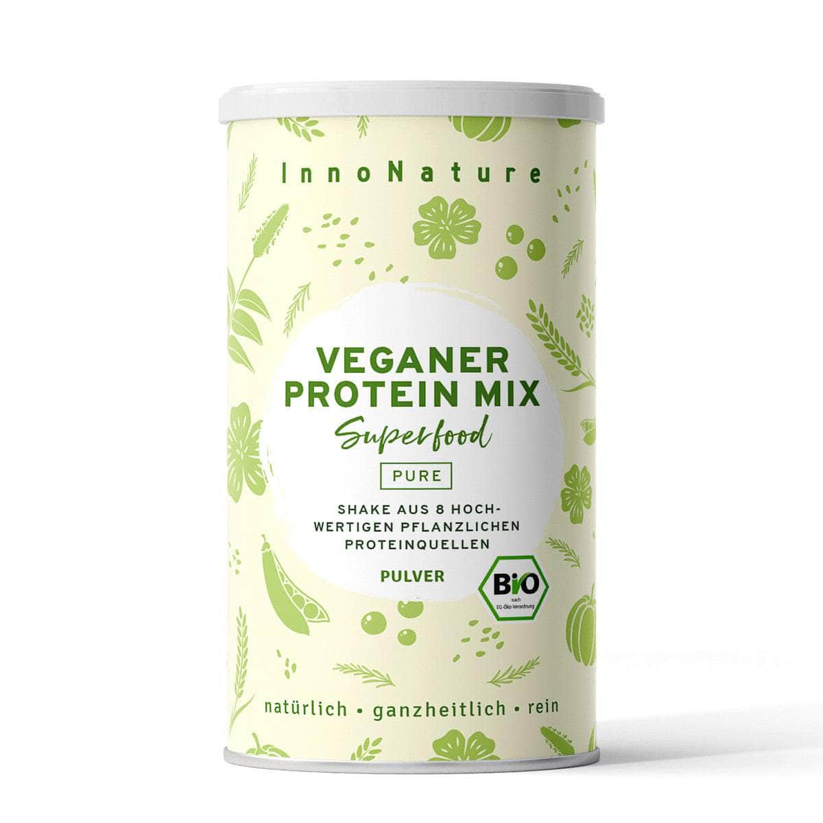 InnoNature Pulver 1x 450g (30 Portionen) Bio Veganer Protein Mix Pure
