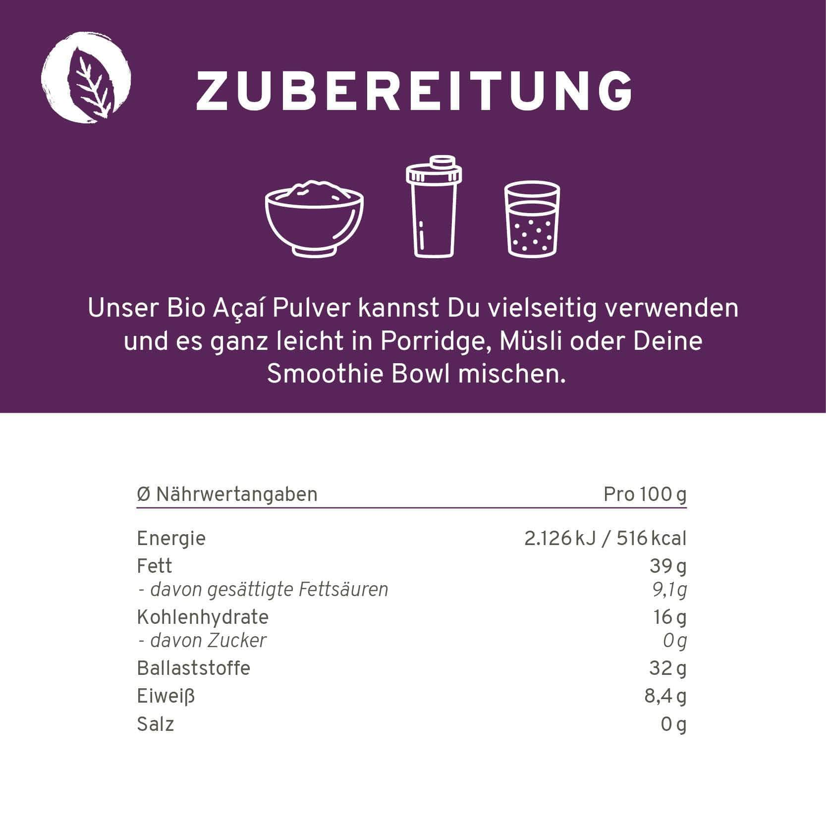 InnoNature Pulver Bio Açaí Pulver