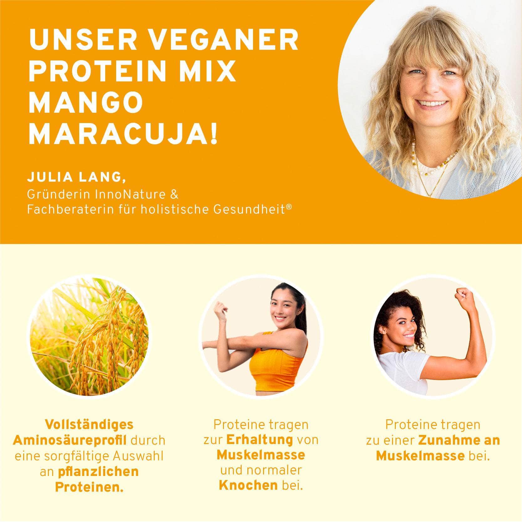 InnoNature Pulver Bio Veganer Protein Mix Mango Maracuja