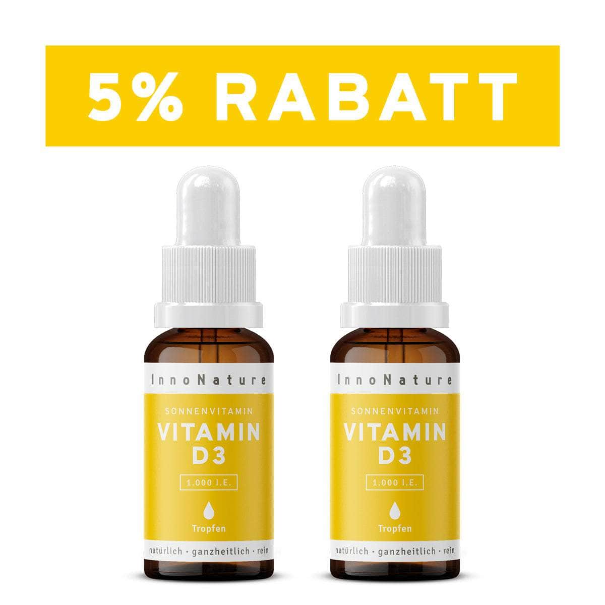 InnoNature Tropfen 2x10ml Vitamin D3 1.000 IE Tropfen 10 ml