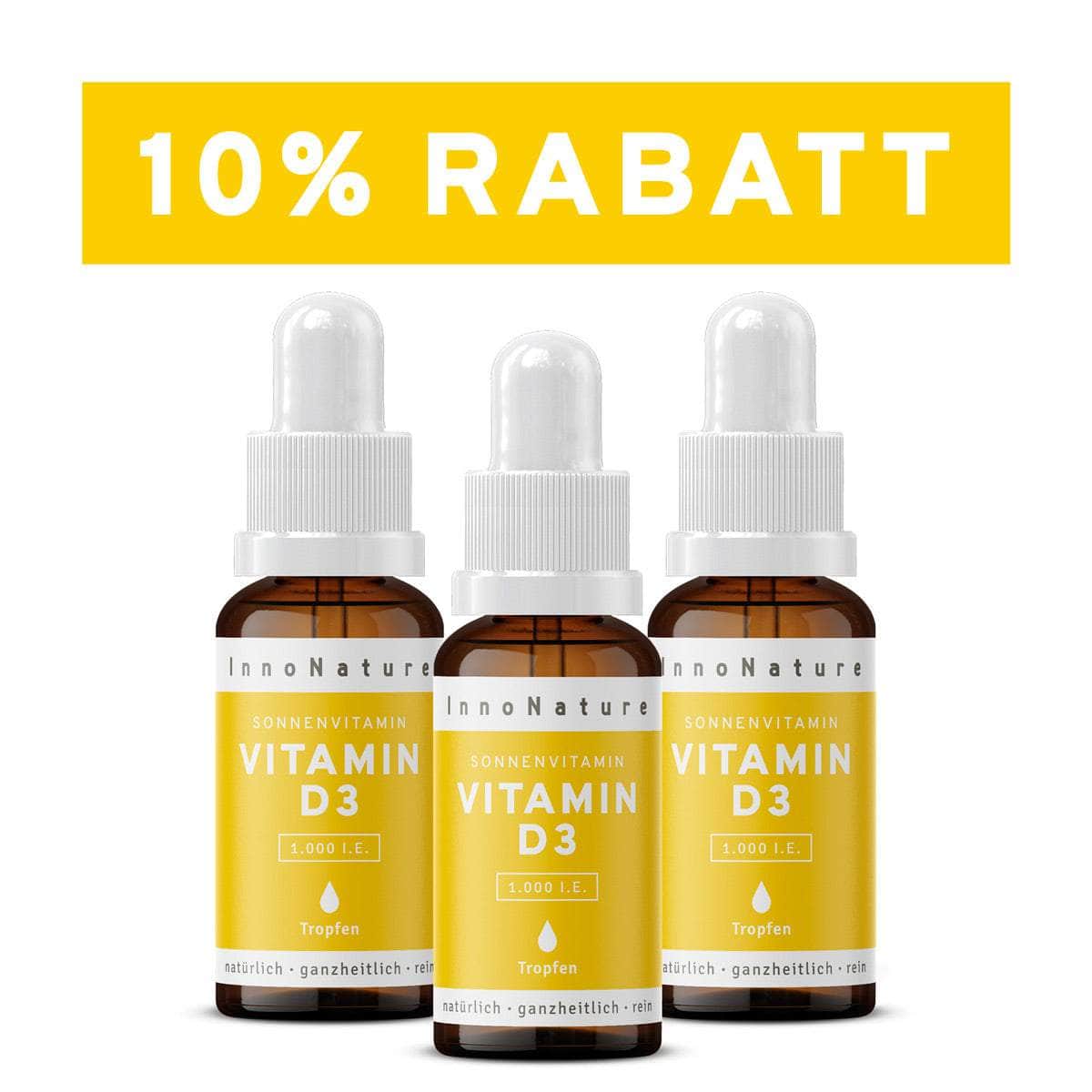 InnoNature Tropfen 3x10ml Vitamin D3 1.000 IE Tropfen 10 ml