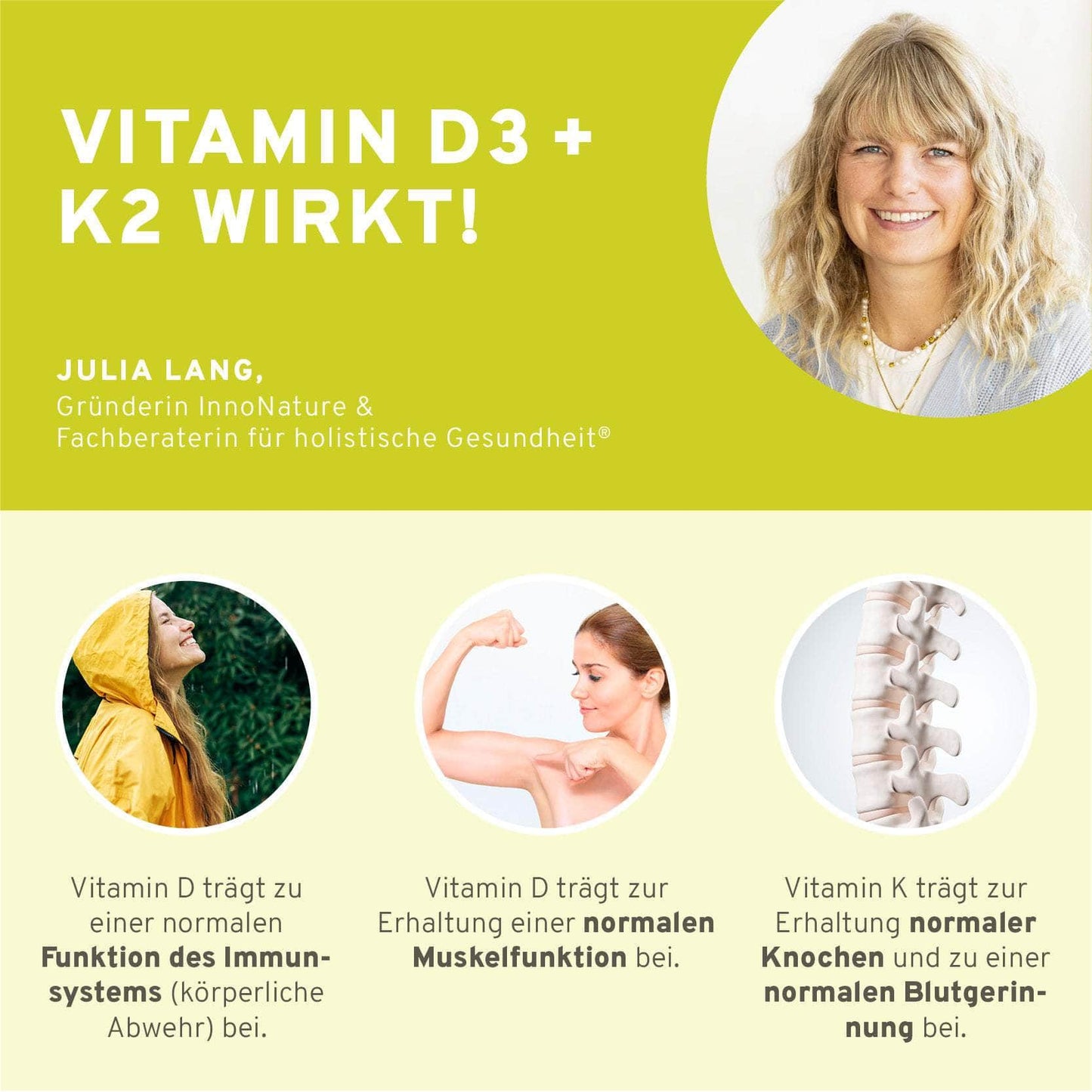 InnoNature Tropfen Vitamin D3 + K2 Tropfen