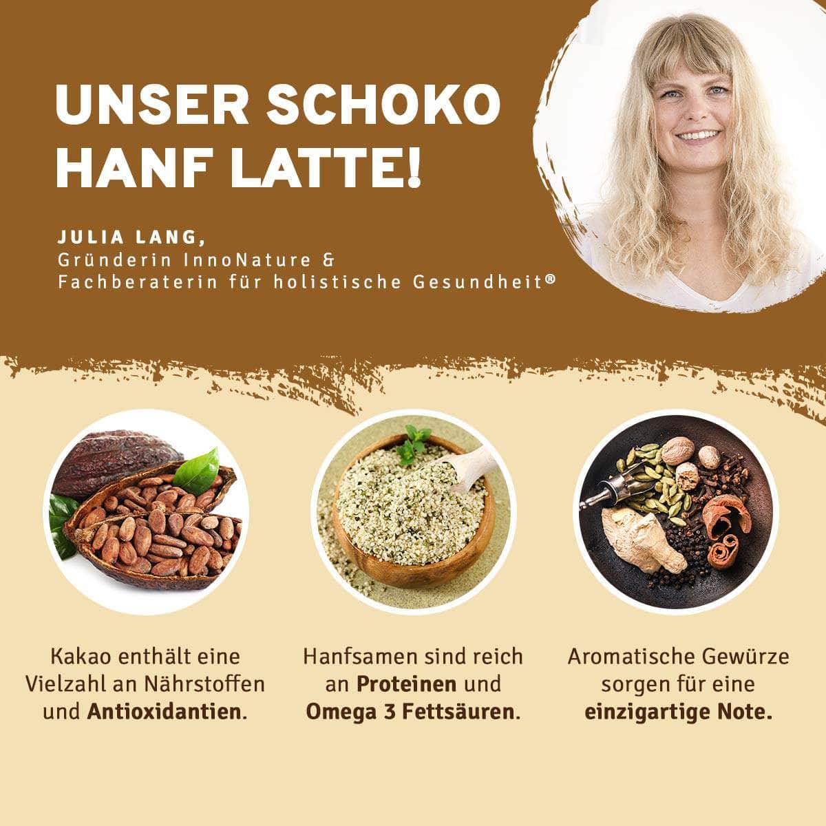 InnoNature Getränkepulver Bio Schoko Hanf Latte