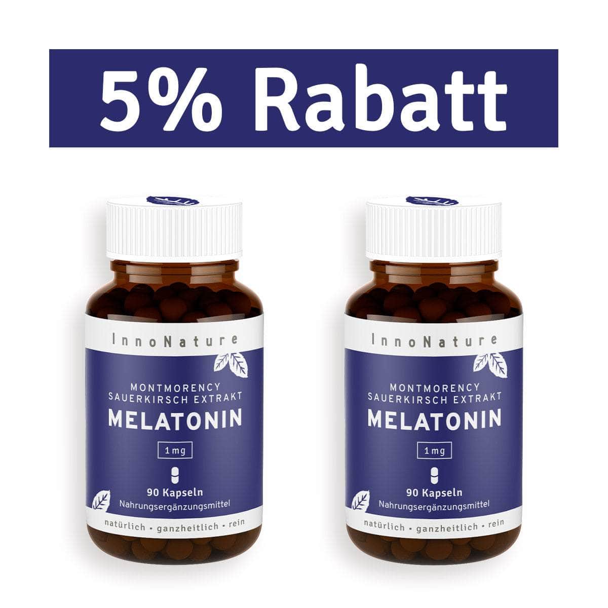InnoNature Kapseln 2x Dreimonatsvorrat (2x90 Kapseln) Melatonin Kapseln