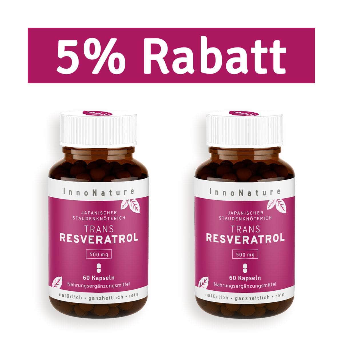 InnoNature Kapseln 2x Zweimonatsvorrat (120 Kapseln) Trans-Resveratrol aus japanischem Staudenknöterich