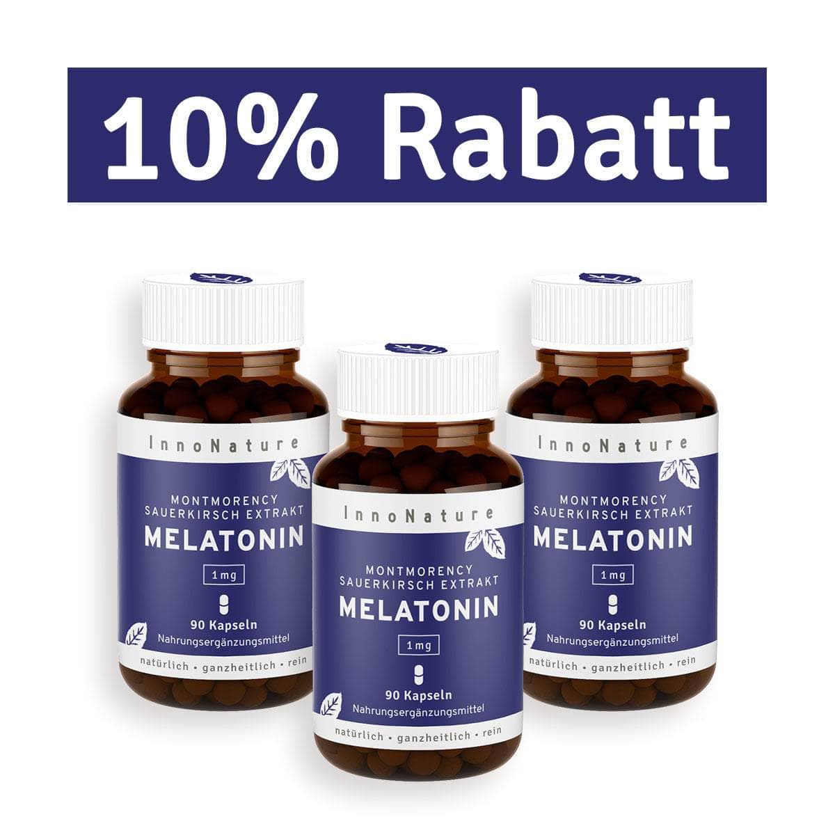 InnoNature Kapseln 3x Dreimonatsvorrat (3x90 Kapseln) Melatonin Kapseln