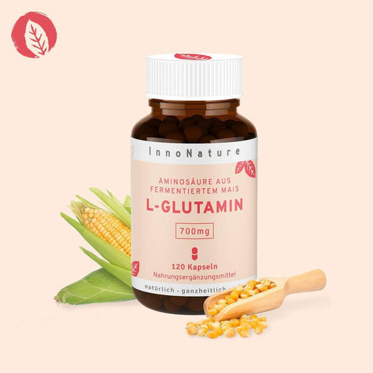 InnoNature Kapseln L-Glutamin: Aminosäure aus fermentiertem Mais