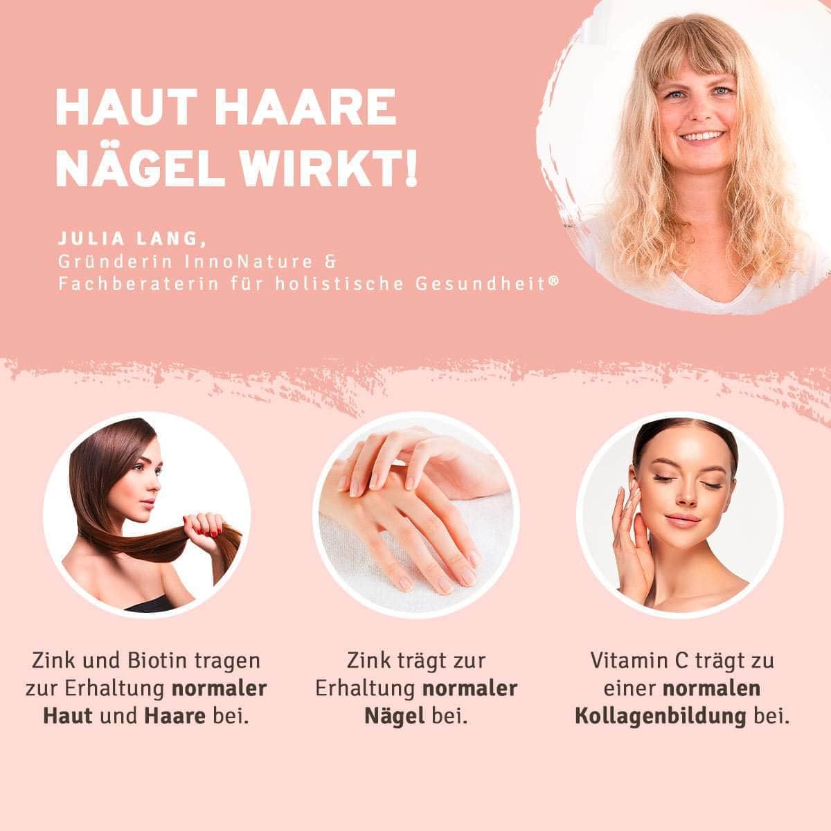 InnoNature Pakete 1x Vorrat (1x Haut Haare Nägel, 1x Vitamin C, 1x Kurkuma Gerstengras, 1X Face Oil, 1x Deocreme, 1x Lip Balm) Beauty Inside Out Paket