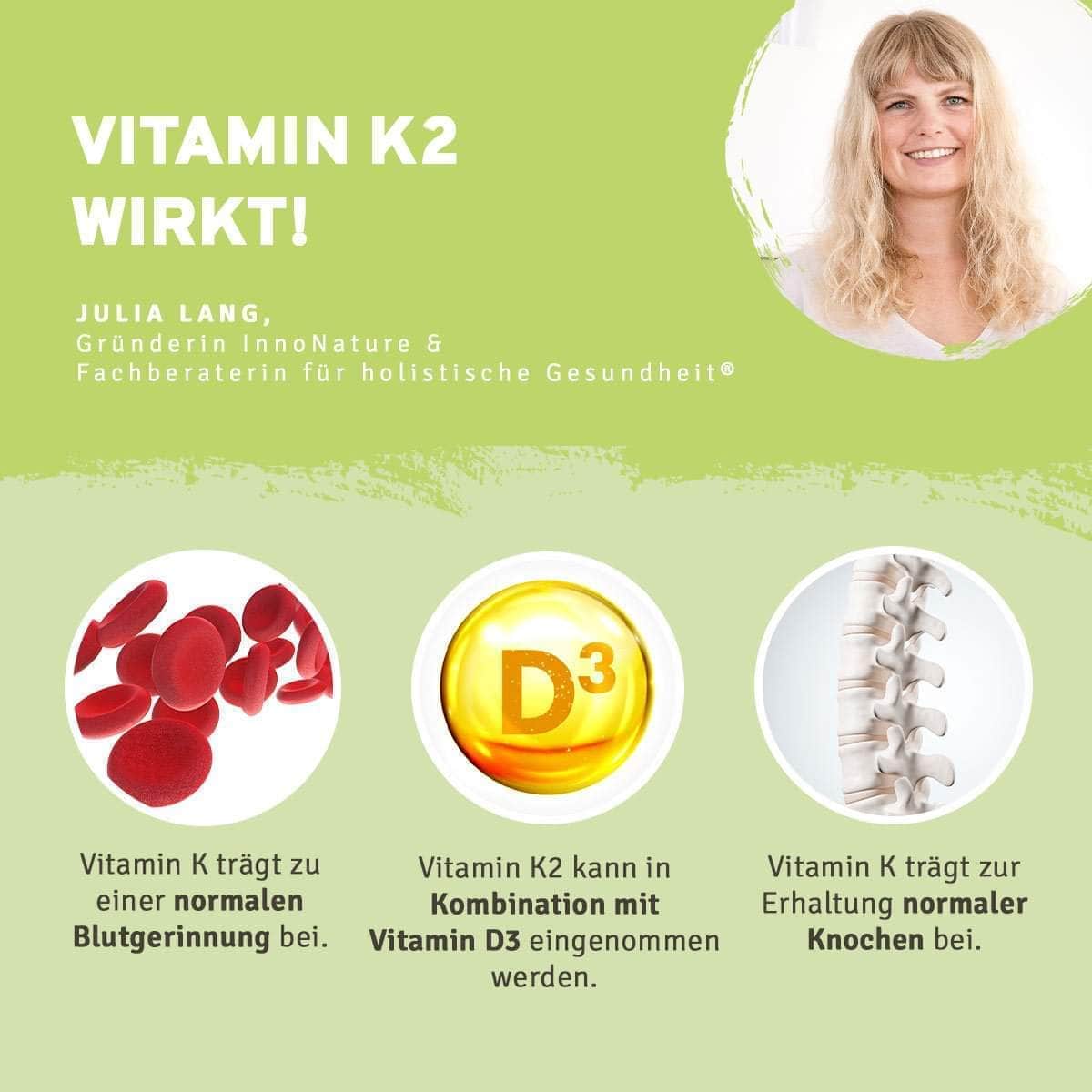 InnoNature Pakete 1x Vorrat (1x Vitamin K2, 1x Vitamin D3, 1x Vitamin B12). Essential-Paket