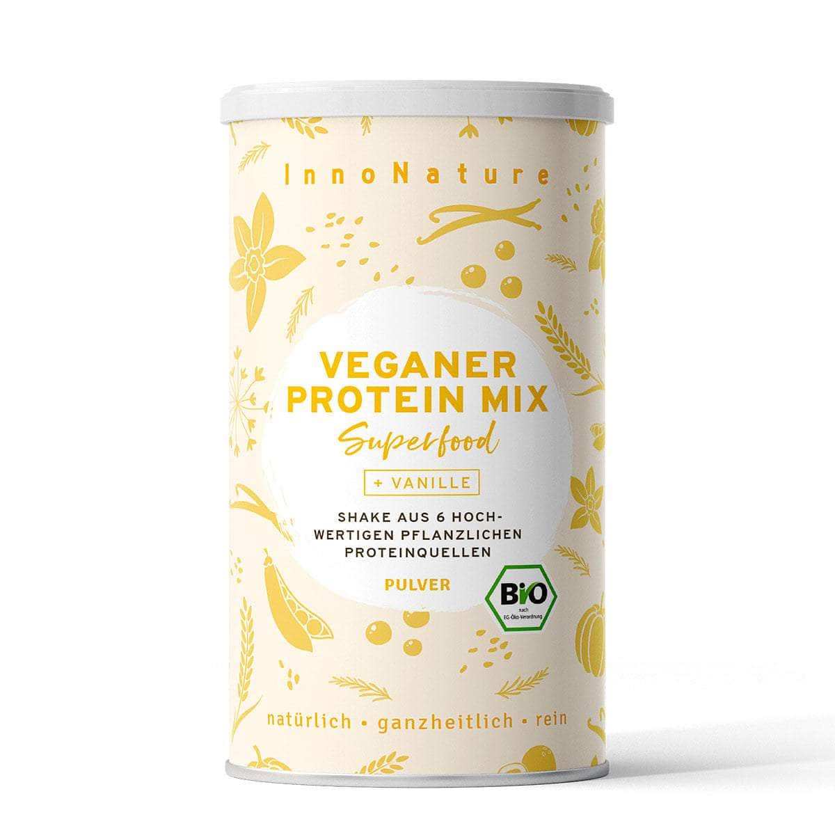 InnoNature Pulver 33 Portionen (500g) Bio Veganer Protein Mix Vanille
